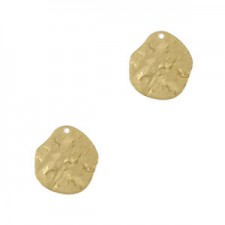 DQ Metal charm irregular 10x9mm Gold